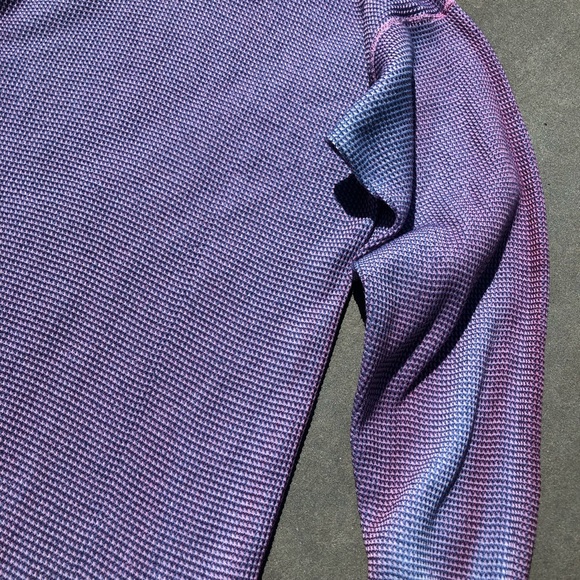 SOLD - Vintage Waffle Knit Thermal Made in USA Reworked Upcycled - Picture 7 of 8